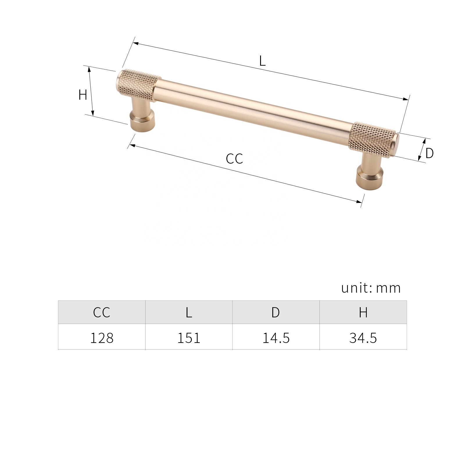 T Bar Pull Kitchen Cabinet Handle Knurled Wardrobe Drawer Door Handle 4518