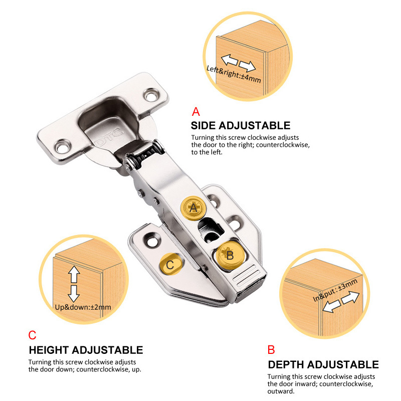 Dtc Soft Close 3D Adjustable Furniture Concealed Hidden Kitchen Cabinet Hinges