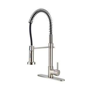 Brass Cartridge Long Neck Single Handle Pull Down Kitchen Sink Faucet Black with Sprayer, Pull Out Kitchen Faucet