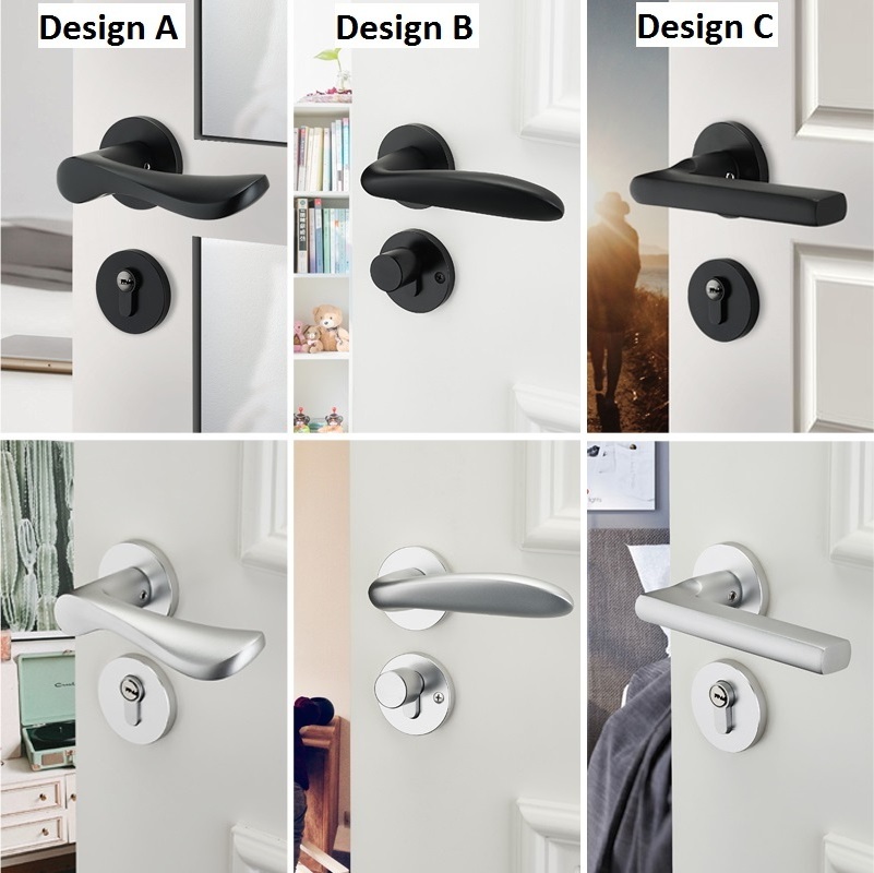 Aluminum metal lever handle interior locks aluminum door lever handles and locks