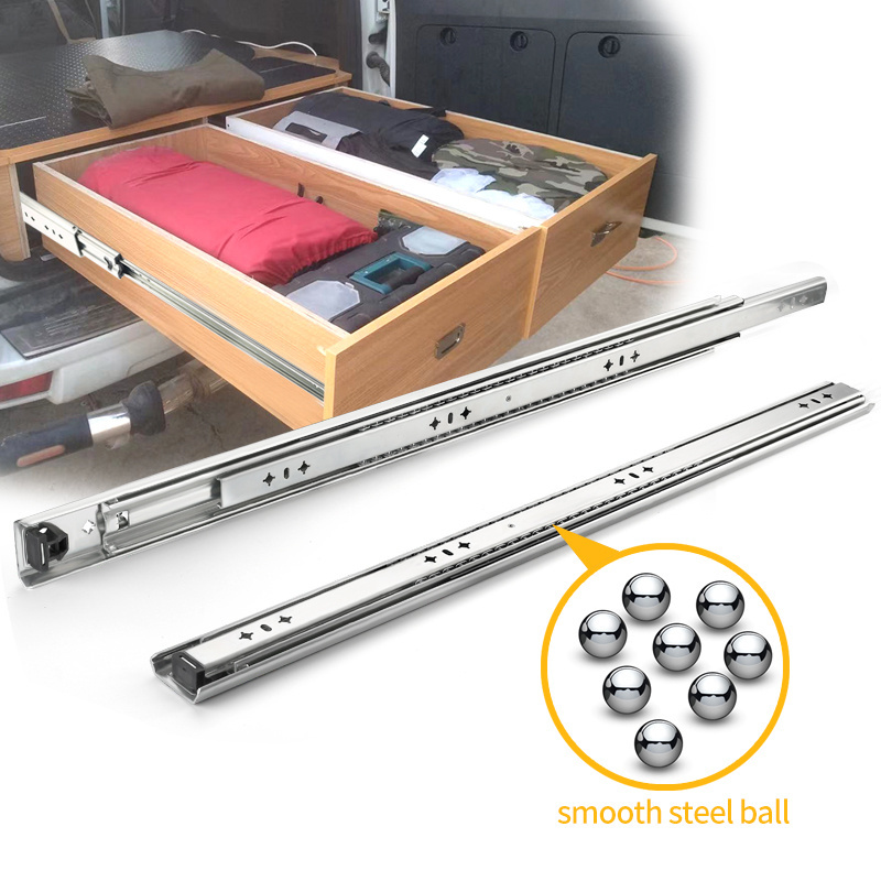 Filta kitchen hardware 3 fold ball bearing extension heavy duty rail telescopic channel drawer slide