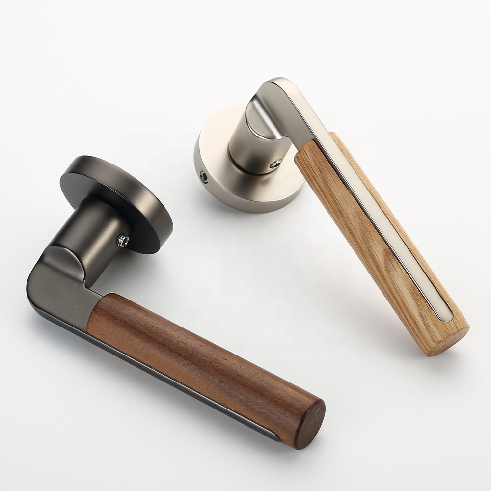 Wooden Design Door Lever Handle Zinc Alloy Quick Dispatch Interior Door Handles and Locks ZR02-108W