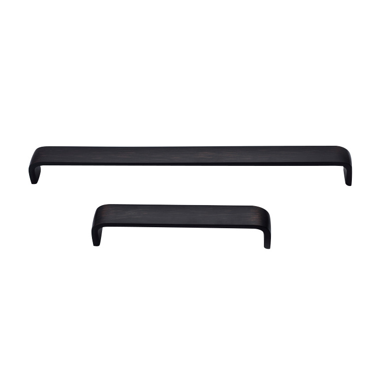 Wholesale matte black aluminum square bar kitchen cabinet handle and knob drawer pull