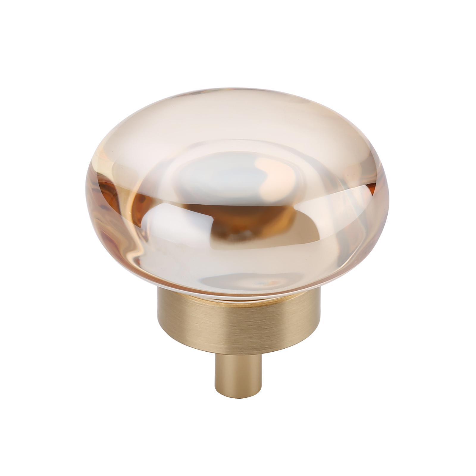 Round Shape Furniture Hardware Brass Knob Single Hole Crystal Pulls Drawer Knobs Cabinet Handles 1946