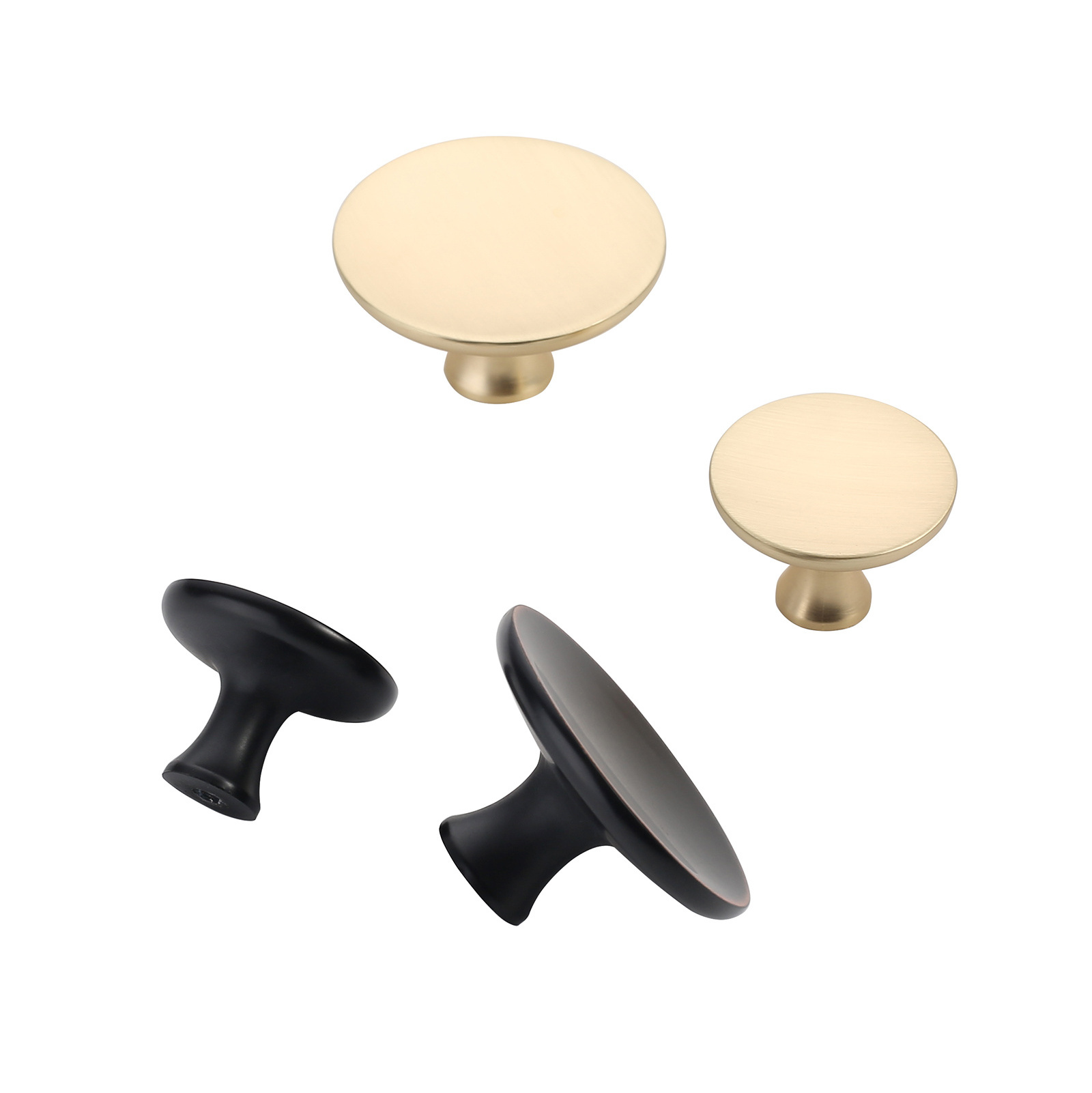 Chinese Factory Round Flat Drawer Knobs Black Furniture Hardware Pull Handle Mushroom Shape Kitchen Cabinet Knobs 1473