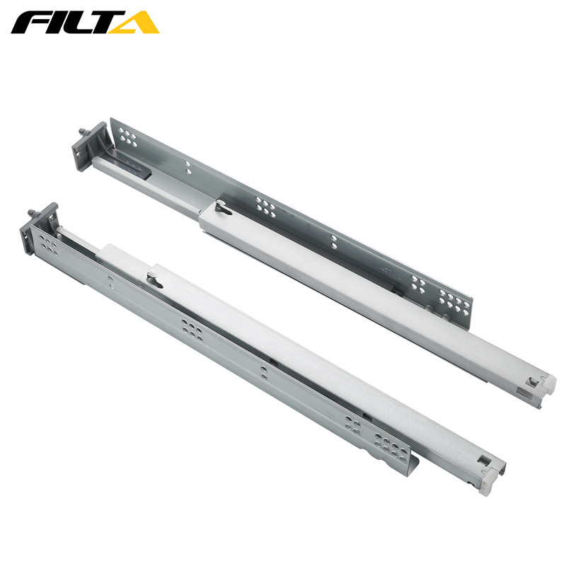 Full American Type Push To Open Hidden Telescopic Rails Soft Close Undermount Drawer Slide