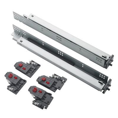 Full American Type Push To Open Hidden Telescopic Rails Soft Close Undermount Drawer Slide