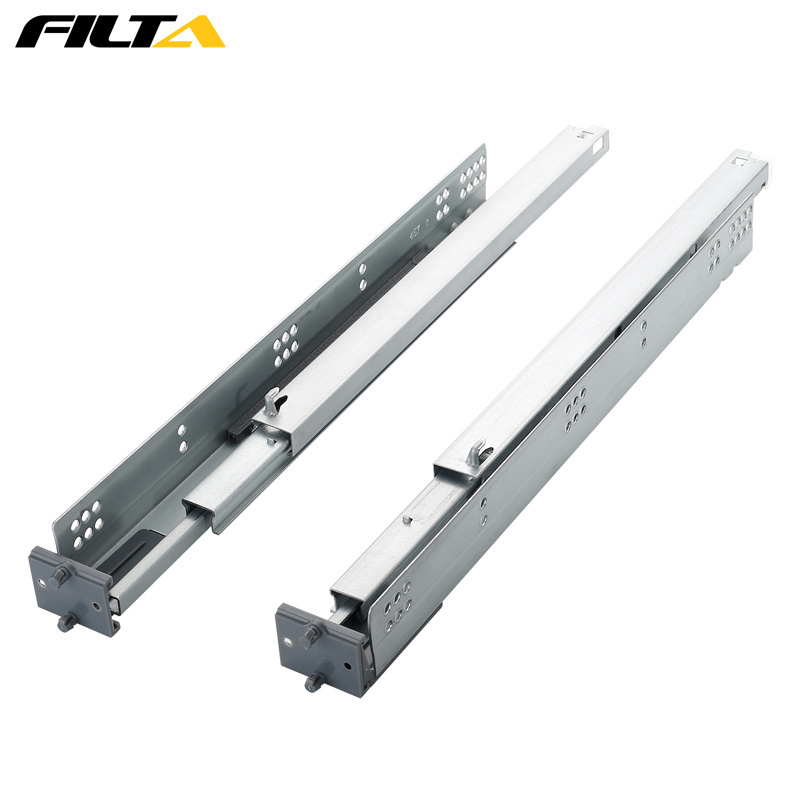 Full American Type Push To Open Hidden Telescopic Rails Soft Close Undermount Drawer Slide