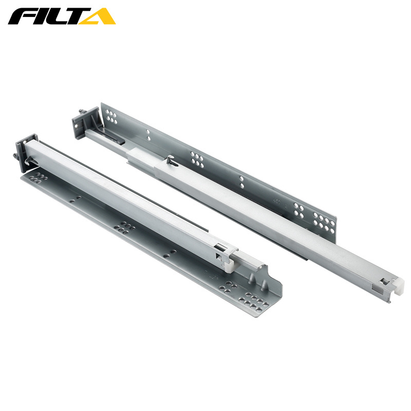 Full American Type Push To Open Hidden Telescopic Rails Soft Close Undermount Drawer Slide