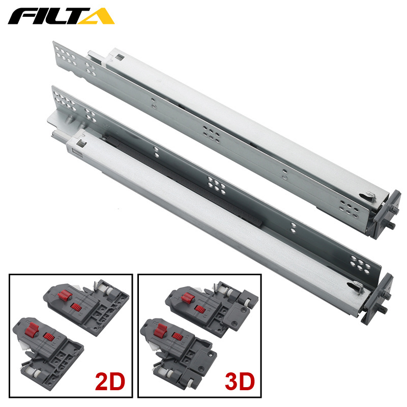 Filta Furniture hardware 21 inch heavy duty soft close furniture cabinet undermount drawer slide