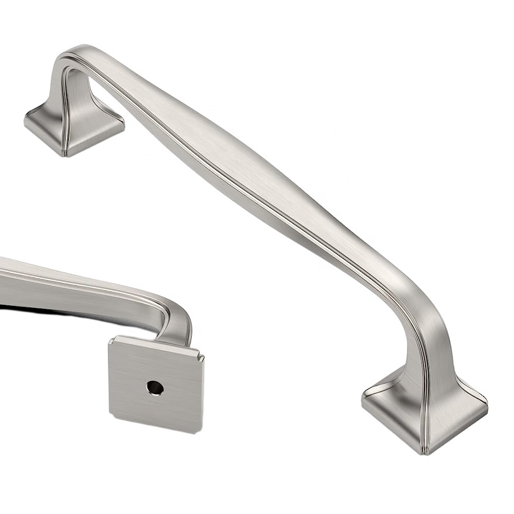 Zinc Alloy Dresser Handles Brushed Nickel Drawer Cupboard Kitchen Door Pull 5 inch Cabinet Handles 3947