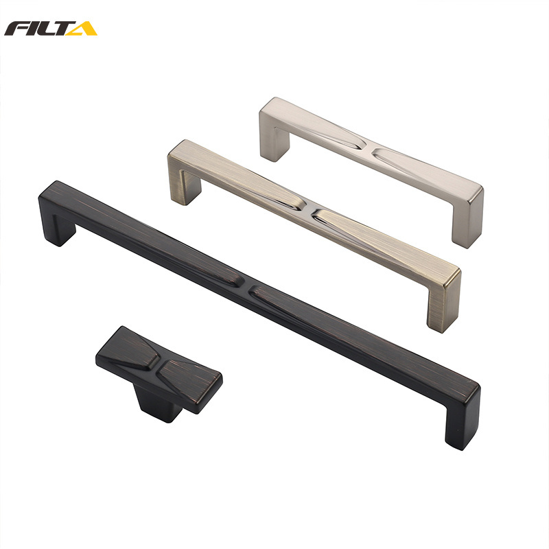 Modern Solid Metal Material Square Oil Rubbed Bronze Cabinet Handle Kitchen Cupboard Drawer Pull Handles 3905