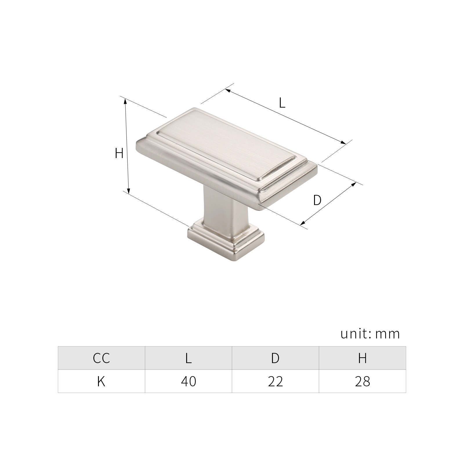 Cabinet Knobs Rectangle Brushed Gold Kitchen Cabinet Hardware Knob Pulls 1479