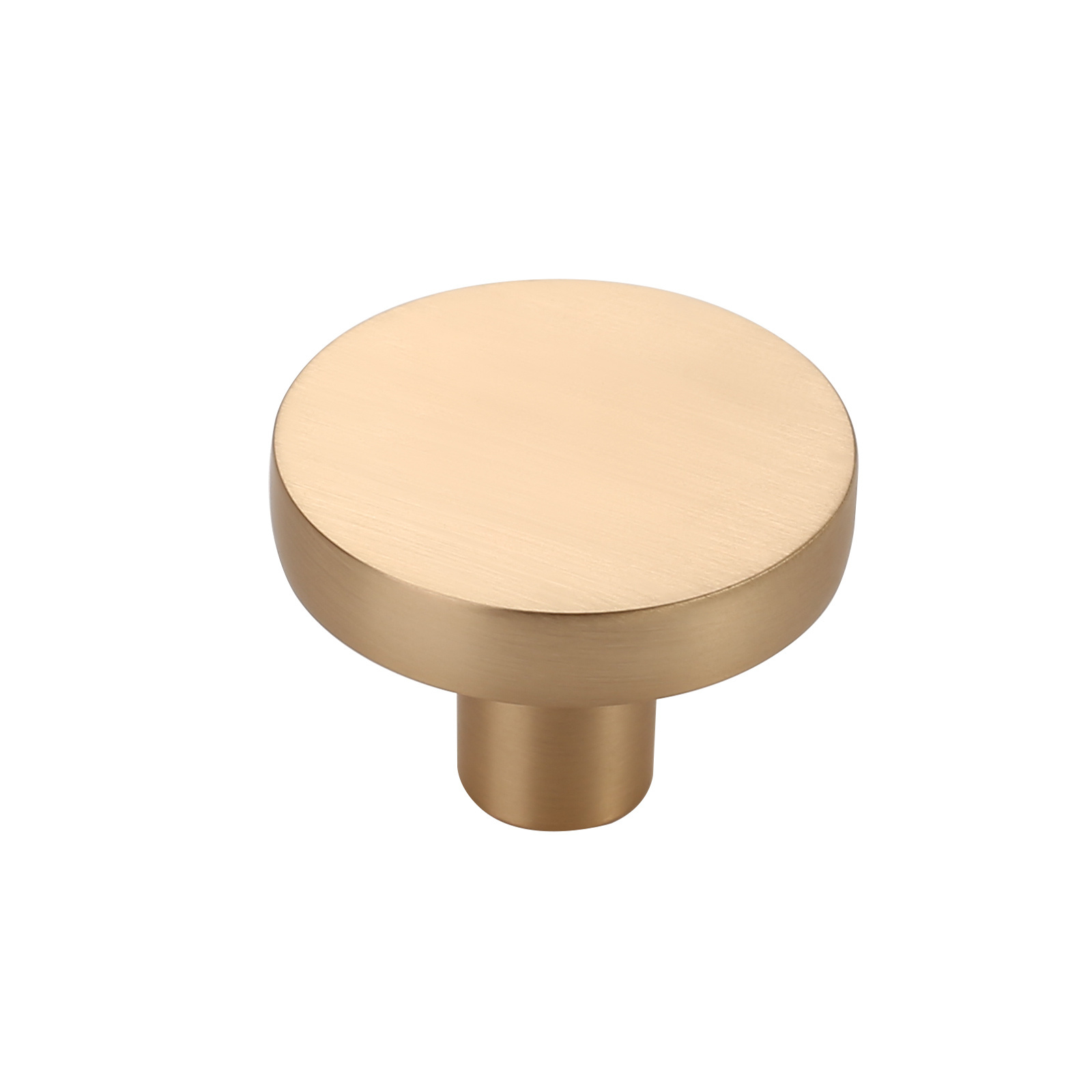 Round Solid Brass Drawer Knob Furniture Hardware Brushed Brass Cabinet Knob 1007