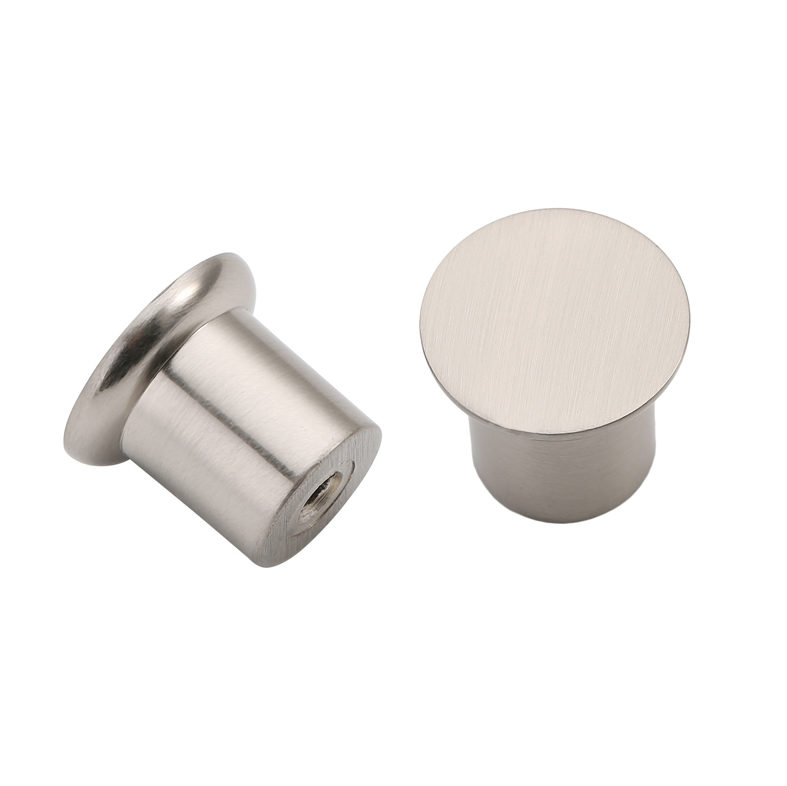 Round Silver Zinc Alloy Kitchen Cabinet Knobs Brushed Nickel Drawer Knobs