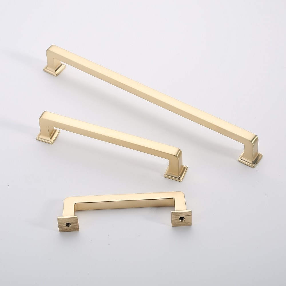 Modern Zinc Gold Brushed Nickel Furniture Handles Manija de Muebles Kitchen Cabinet Pulls