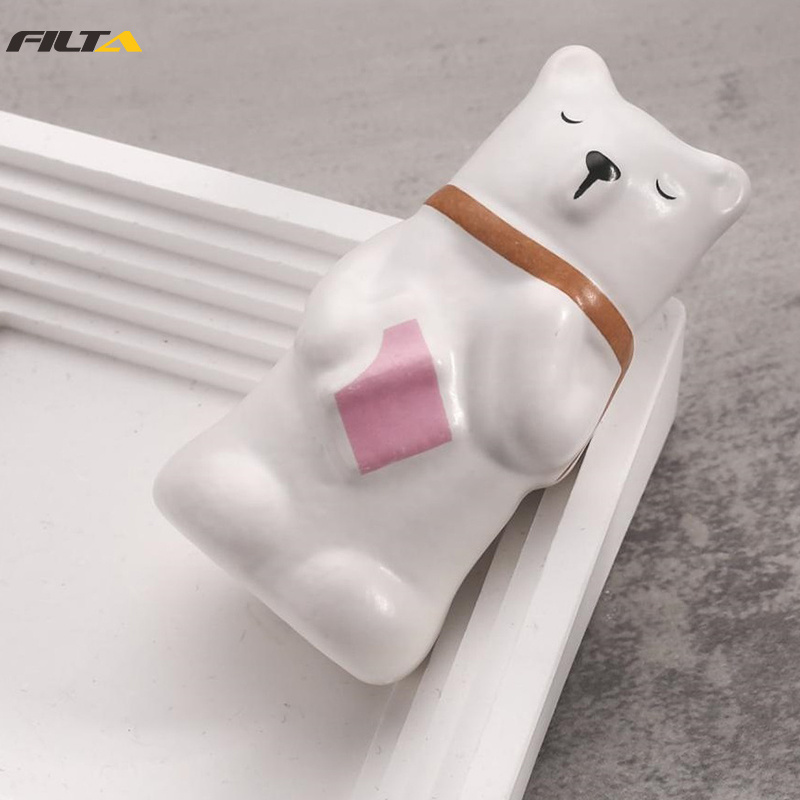 Bear Shape Cute Ceramic Knob Love Kids Drawer Wardrobe Furniture Hardware Handle and Knob 1701 1703