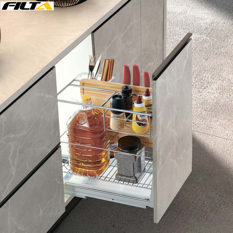 Filta Stackable Cabinet Organizer kitchen Sliding Pull Out Multifunction Wire Drawer Basket