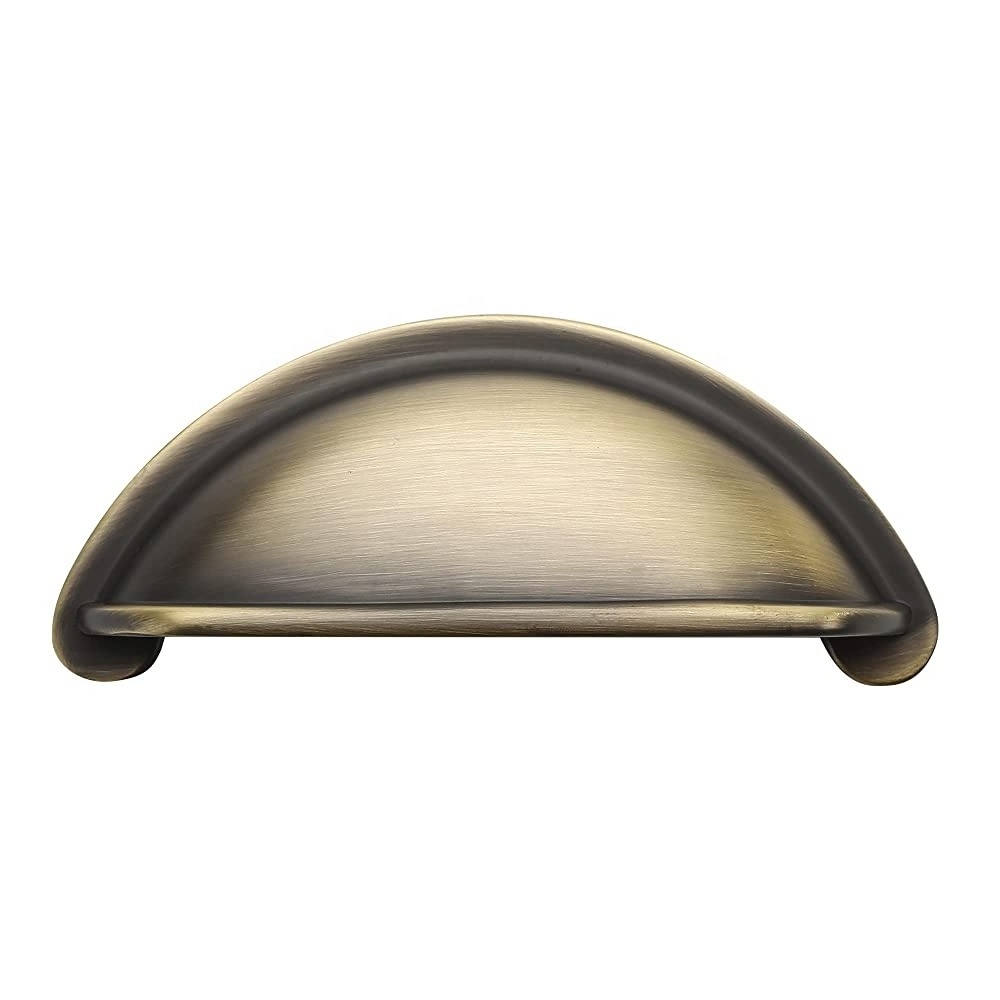 Wholesale Cabinet Handle Door Pull Brushed Brass Gold Pull Handles Cup Shell Pull Dresser Handles 76mm