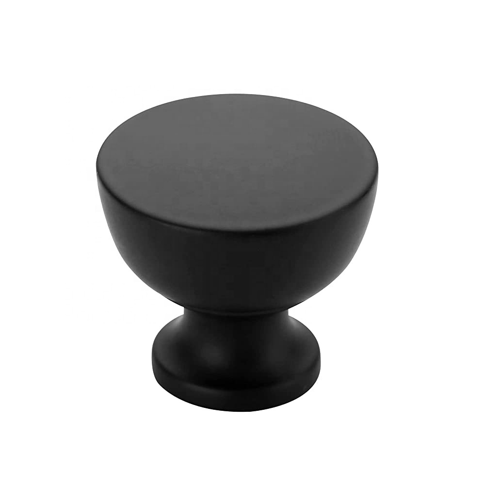 Black Single Hole Knob European Cabinet Wardrobe Zinc Alloy Door Handle Knobs 1296