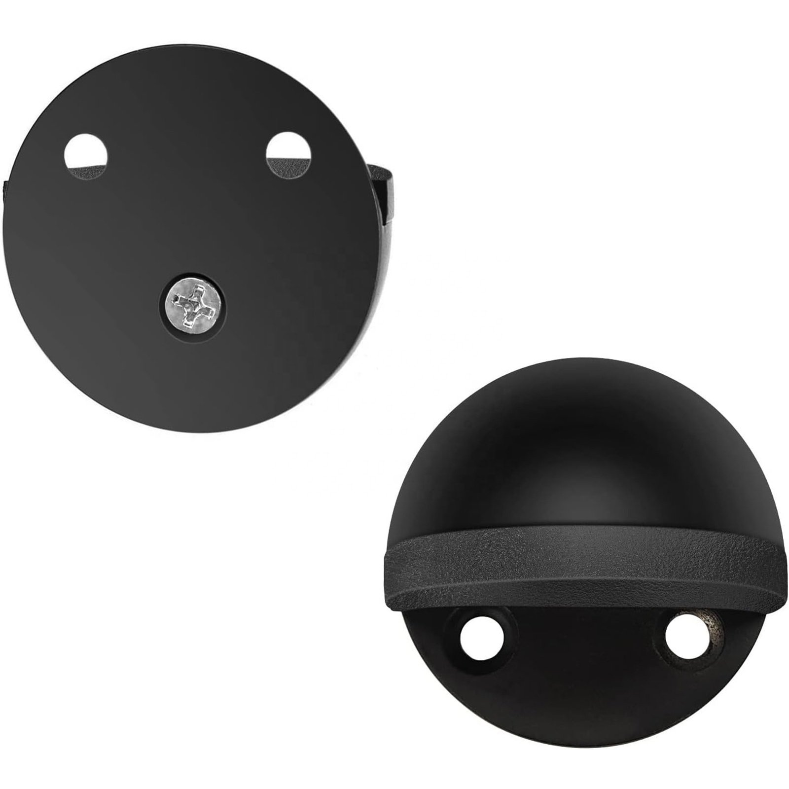 Solid Dome Shaped Door Stopper Modern Black Floor Door Stops No Drilling Doorstop Rubber Bumper Adhesive Door Stoppers 9001B