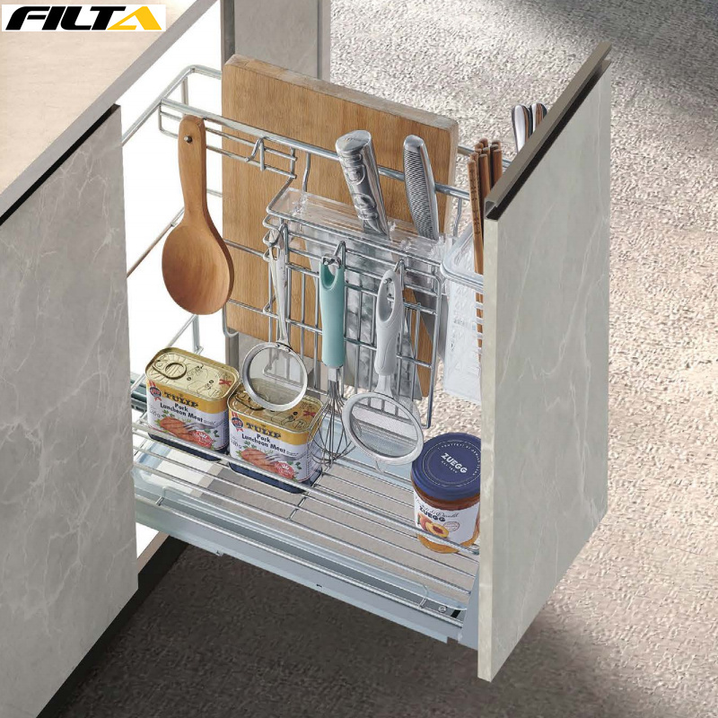 Filta Stackable Cabinet Organizer kitchen Sliding Pull Out Multifunction Wire Drawer Basket