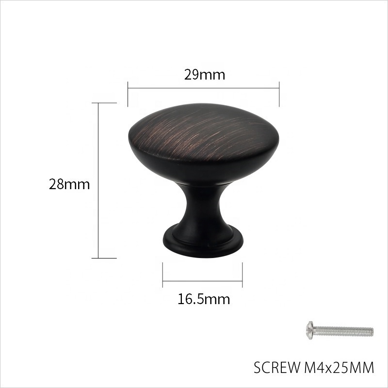 Oil Rubbed Bronze Furniture Round Knob Zinc Alloy Kitchen Cabinet Knobs 1145