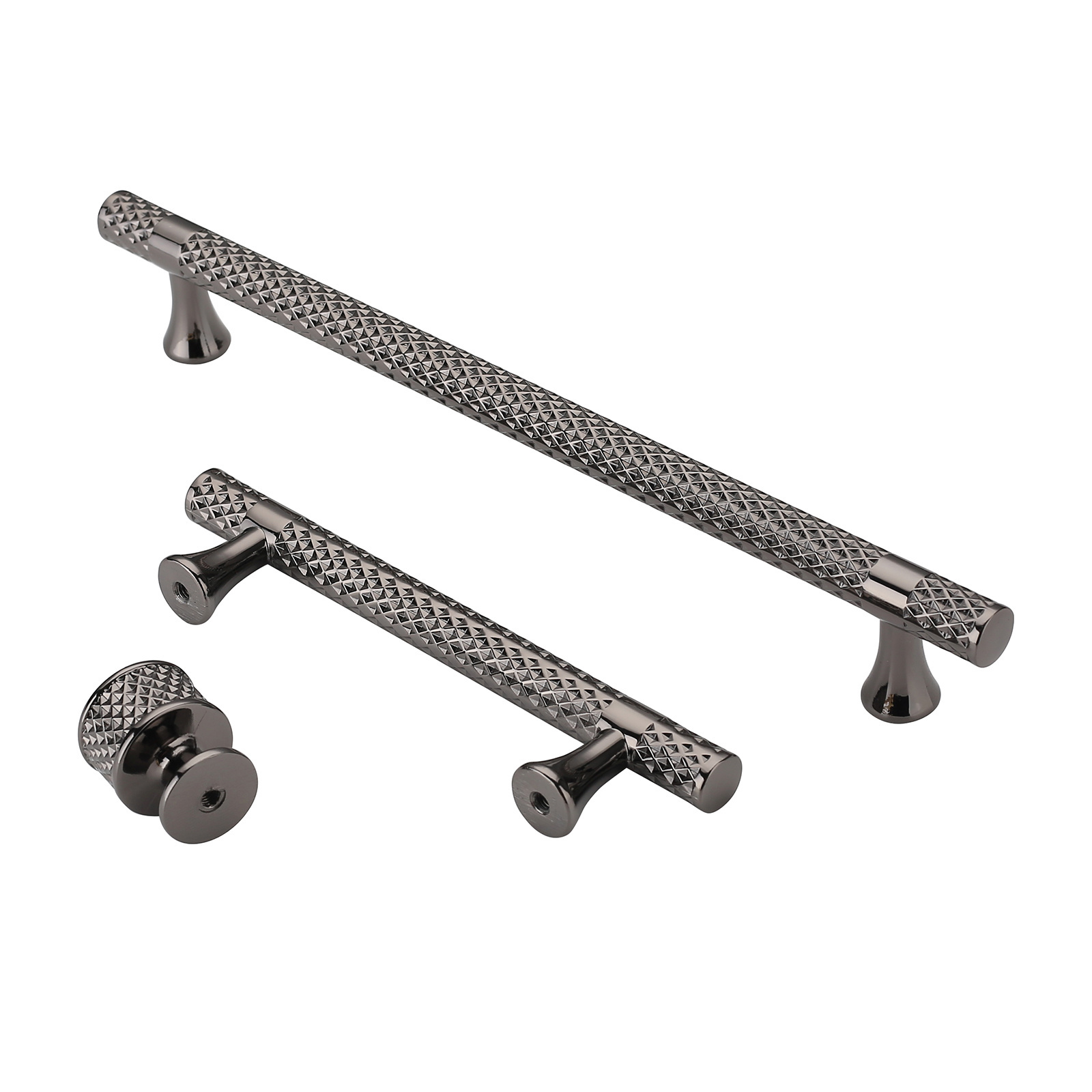 Knurled Textured Modern Kitchen Cabinet Handles Hardware Drawer Pulls Bedroom Brass T Bar Pull 3811