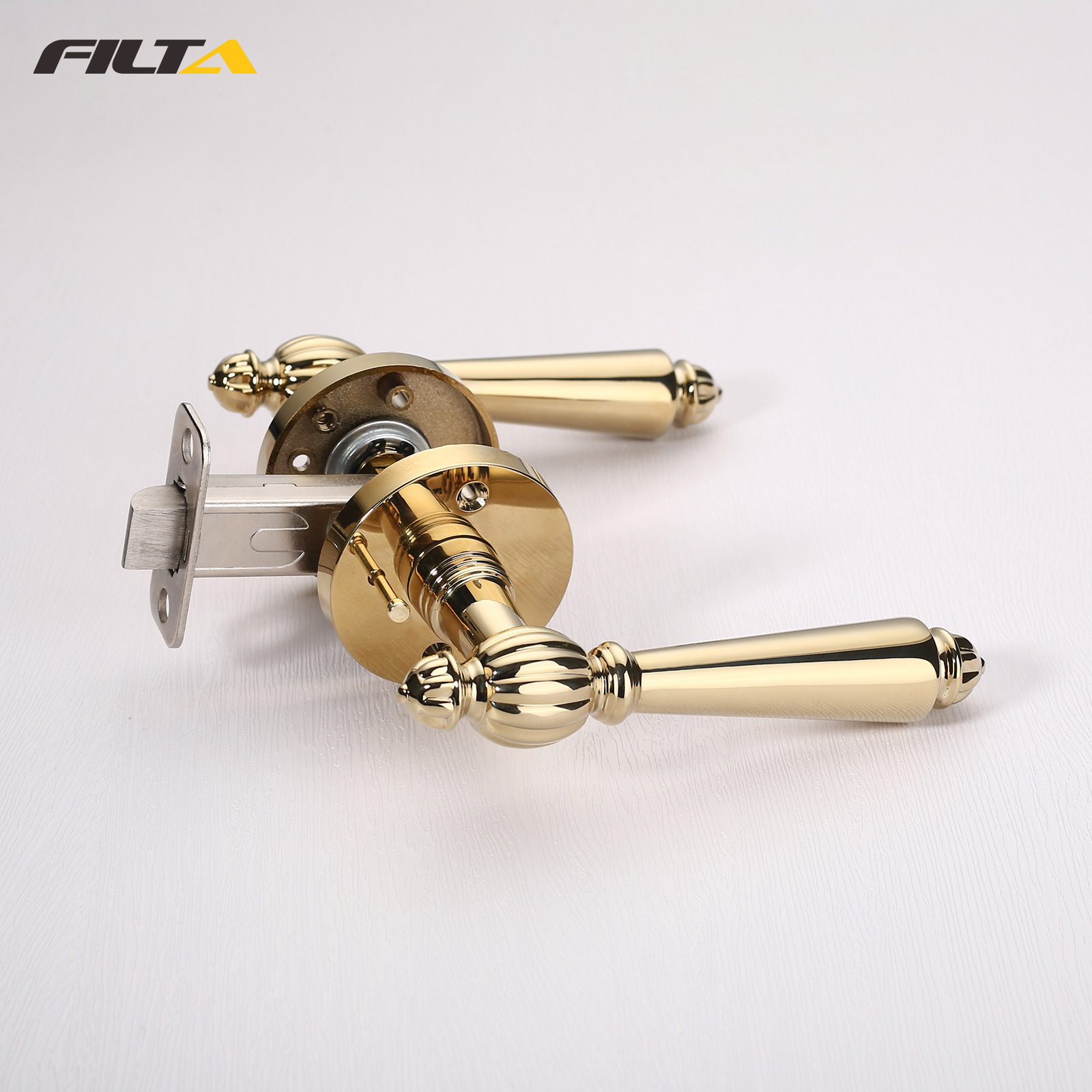 Luxury Gold Door Handle Privacy Passage Bathroom Door Latch Lock Handle