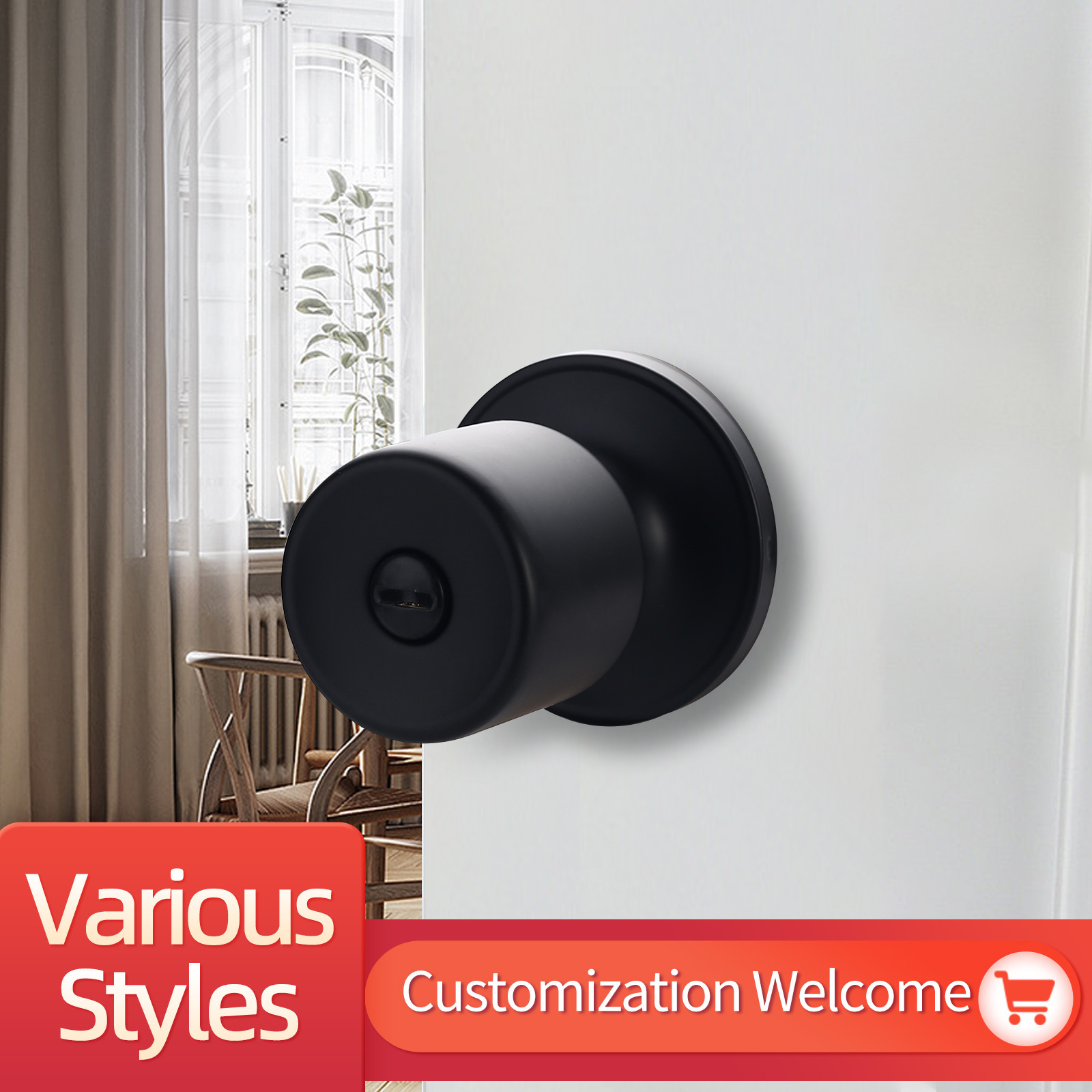 Filta Stainless Steel Ball Door Knob Lock Set Cylindrical Round Bathroom Door Handle Cylinder Lock With Factory Price