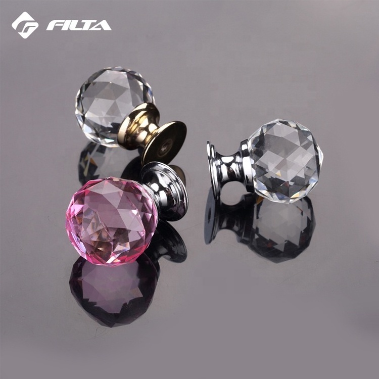 Filta brand decorative door knob,furniture glass crystal door knobs and handles