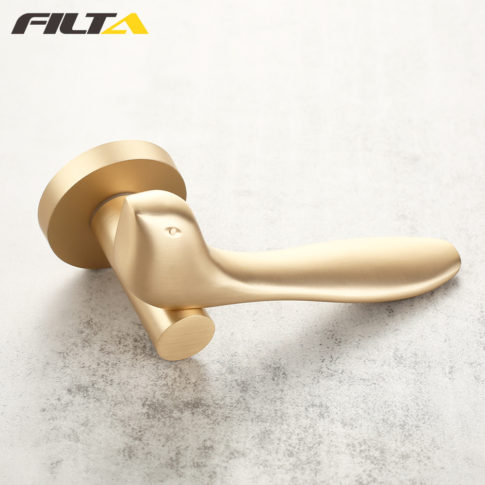 Pvd Gold Luxury Door Handles Modern Interior Zinc Alloy Lock Door Handle