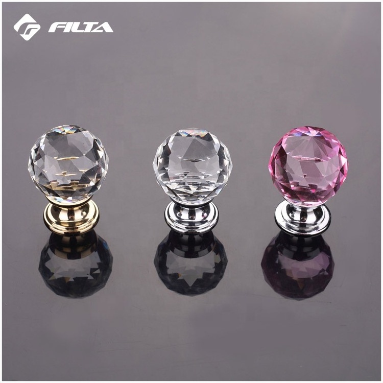 Filta brand decorative door knob,furniture glass crystal door knobs and handles