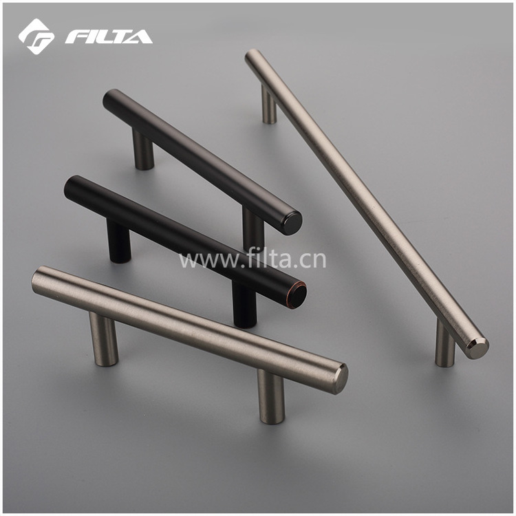 T-bar round tube stainless steel drawer pulls kitchen handle for glass sliding door,double side big door pull handle