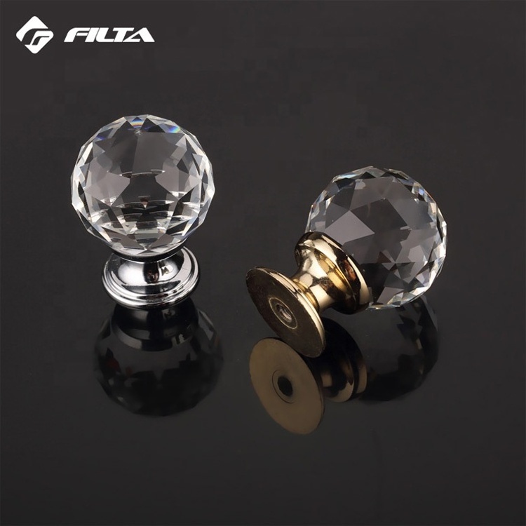 Filta brand decorative door knob,furniture glass crystal door knobs and handles