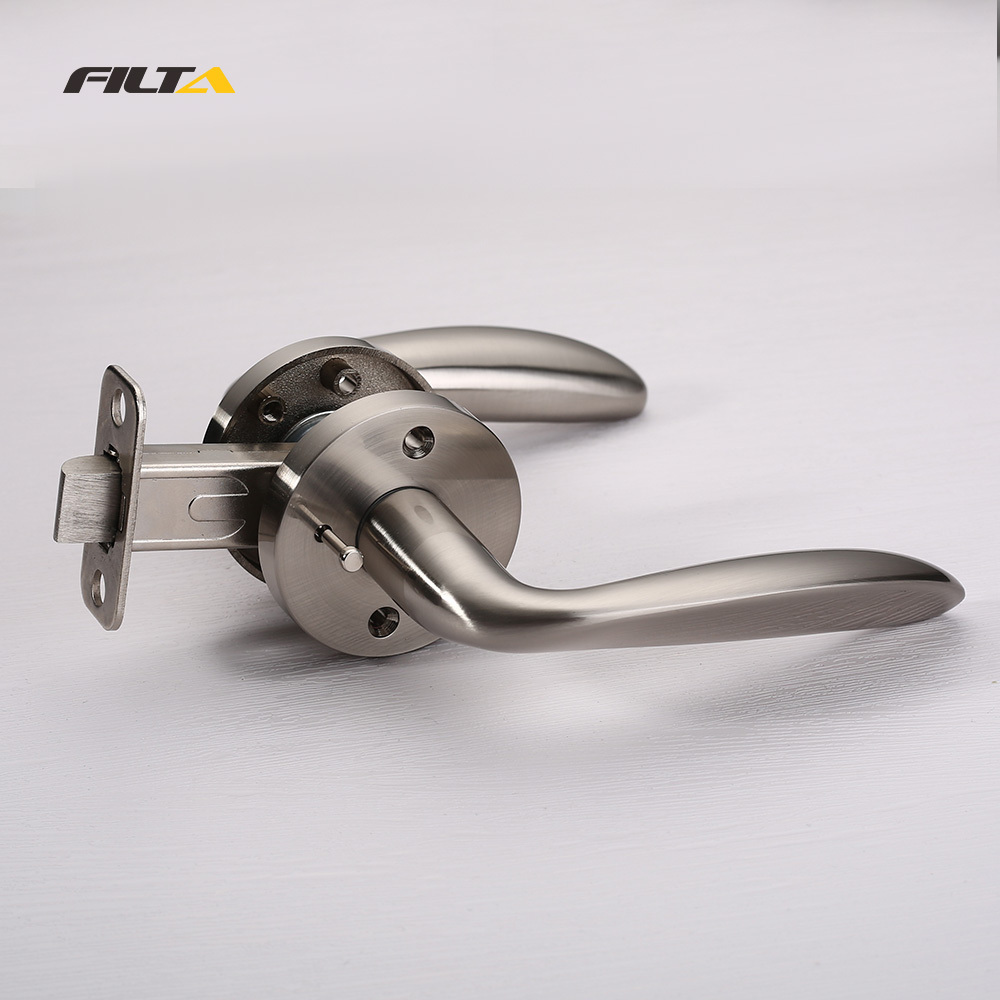 Modern  Chrome Interior Privacy Passage Bedroom Door Handle Locks with Heavy Duty Door Latch Lock