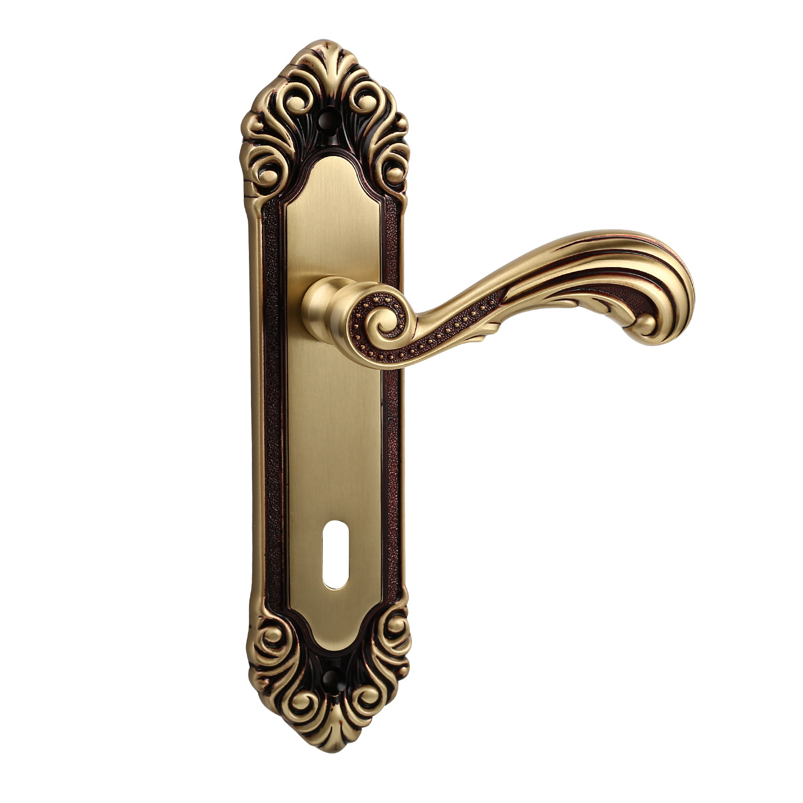 Filta Classic Design Brass Door Handle Back Plate Euro Profile Cylinder Plate Door Handle Escutcheon