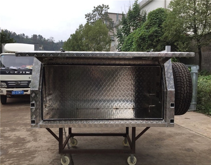 Waterproof Trailer Pickup Aluminum UTE Truck Tool Box Truck Canopy with three doors 1800X1800X860