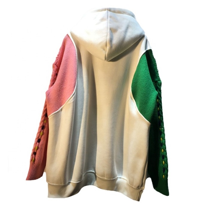 Finch Garment 2023 new split color hoodie different fabric colorblock hoody patchwork women sweater hoodie