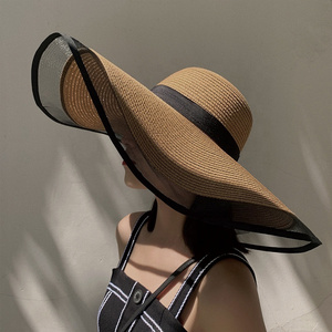 2024 New Fashion Outdoor Foldable Oversized Wide Brim Women Summer Sun Hat Sunscreen Beach Straw Hats