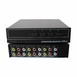 4 Way AV Switch 4x2 RCA Audio & Video Selector