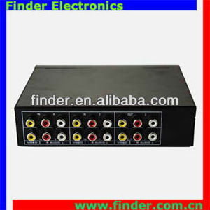 4 Way AV Switch 4x2 RCA Audio & Video Selector