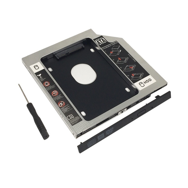 Second HDD Caddy 2nd SATA HDD Hard Disk Drive Bay for Laptops CD-ROM DVD-ROM Internal Hard Drive Enclosure