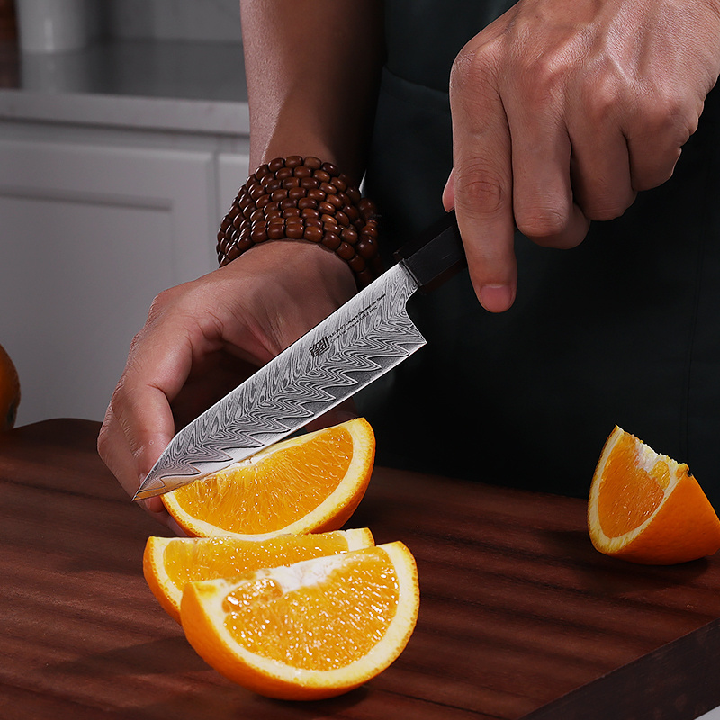 FINDKING New! Black Rose Series Paring Knife AUS 10 Damascus Steel Rose Pattern Resin 5 inch Kitchen Utility Fruit Knife