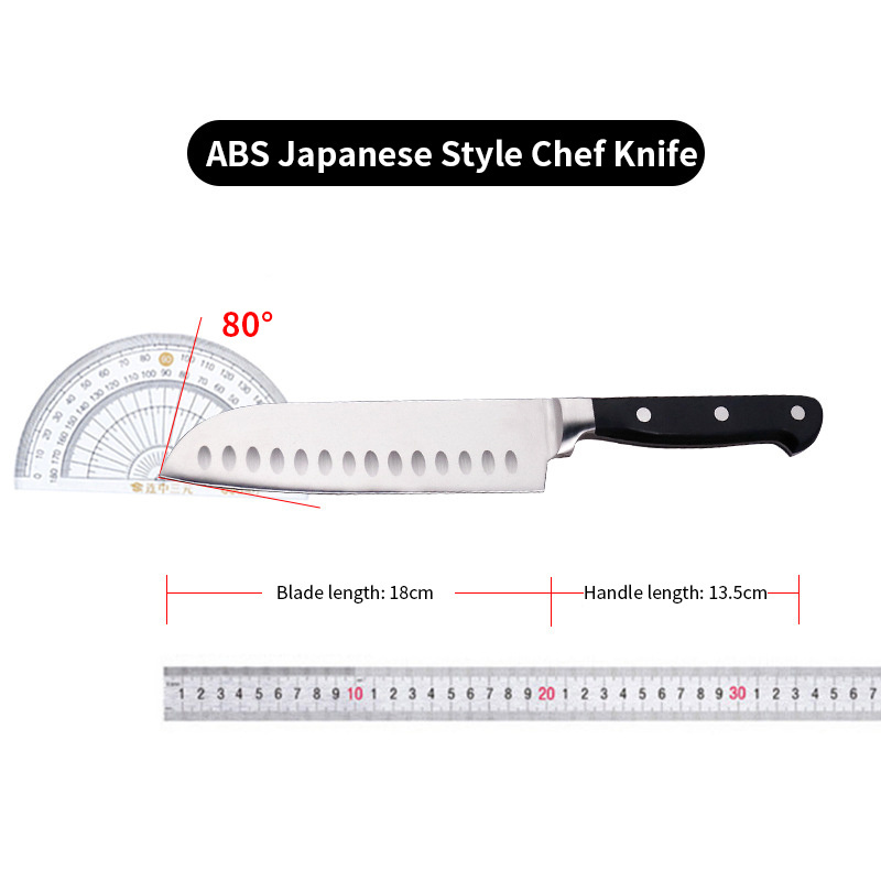 FINDKING Japanese Style ABS Single Steel Head 7 Inch Chef Santoku Knife Stainless Steel  Slicer Meat Chopper Kitchen Knife