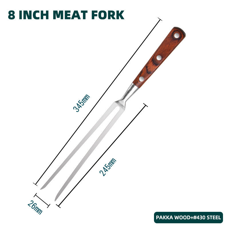 Stainless Steel Knife And Fork 2 Pcs Outdoor Barbecue Steak Roast Lamb Roast Turkey Kit OEM BBQ Tool Kitchen Knife And Fork Set