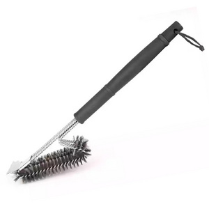 FINDKING Stainless Steel Bristle Grill Brush  With Scraper 18''  Grill Cleaning Brush