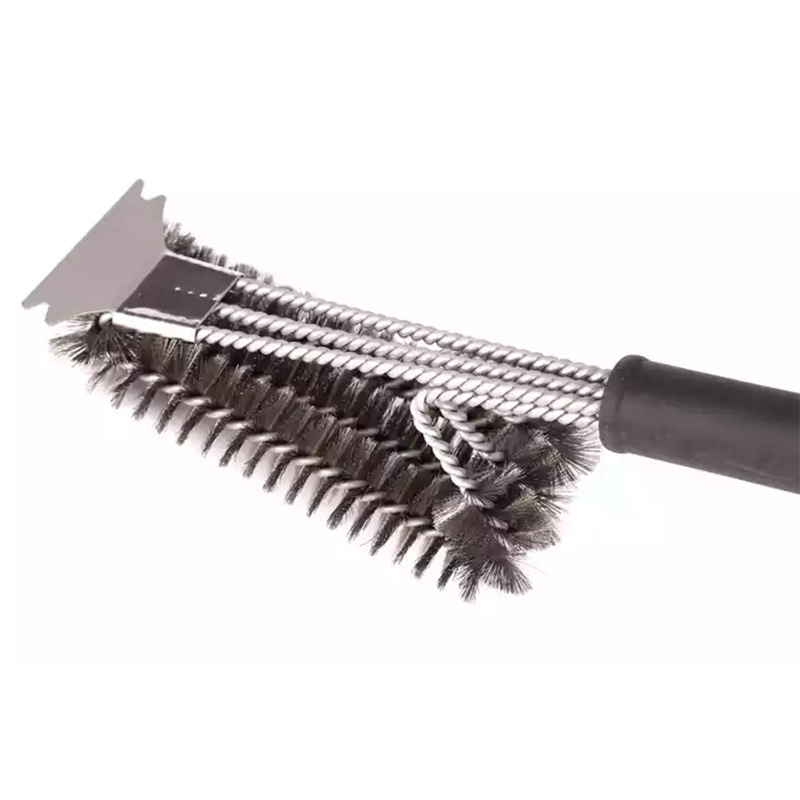 FINDKING Stainless Steel Bristle Grill Brush  With Scraper 18''  Grill Cleaning Brush