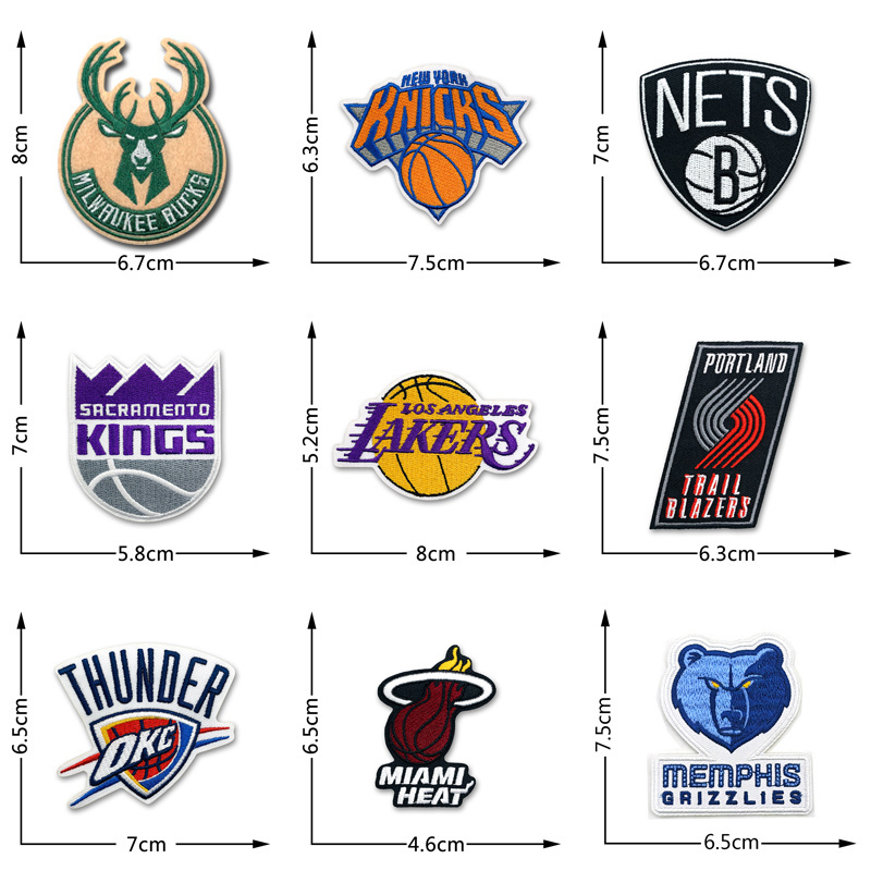 New Factory Direct Sales Sportswear Embroidery Labels Applique National Association Basketball Team Logo Patches