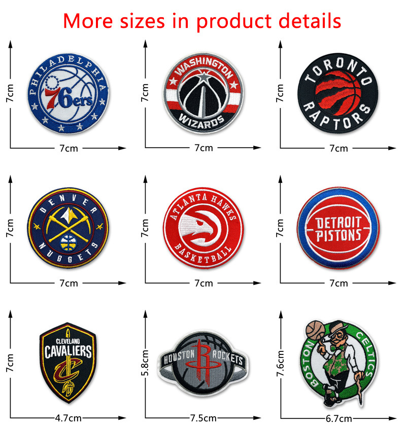 New Factory Direct Sales Sportswear Embroidery Labels Applique National Association Basketball Team Logo Patches